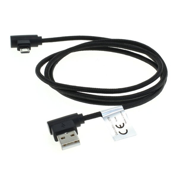 Datenkabel Nylon Black 90° Stecker f. TomTom Via 1505