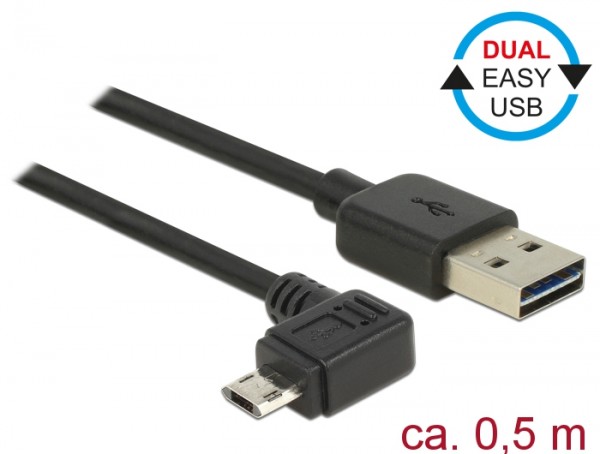 EASY-USB Datenkabel Ladekabel Winkel 0,5m f.  Garmin Varia- Fahrradbeleuchtung